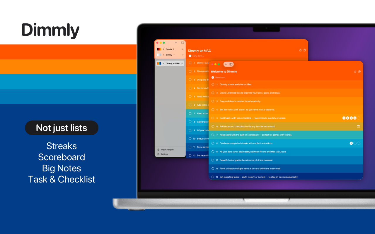 Dimmly: Task & Habit Tracker