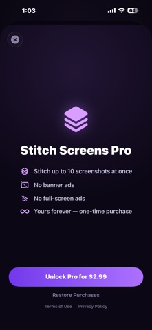 Stitch Screens - Merge Photos iPhone screenshot
