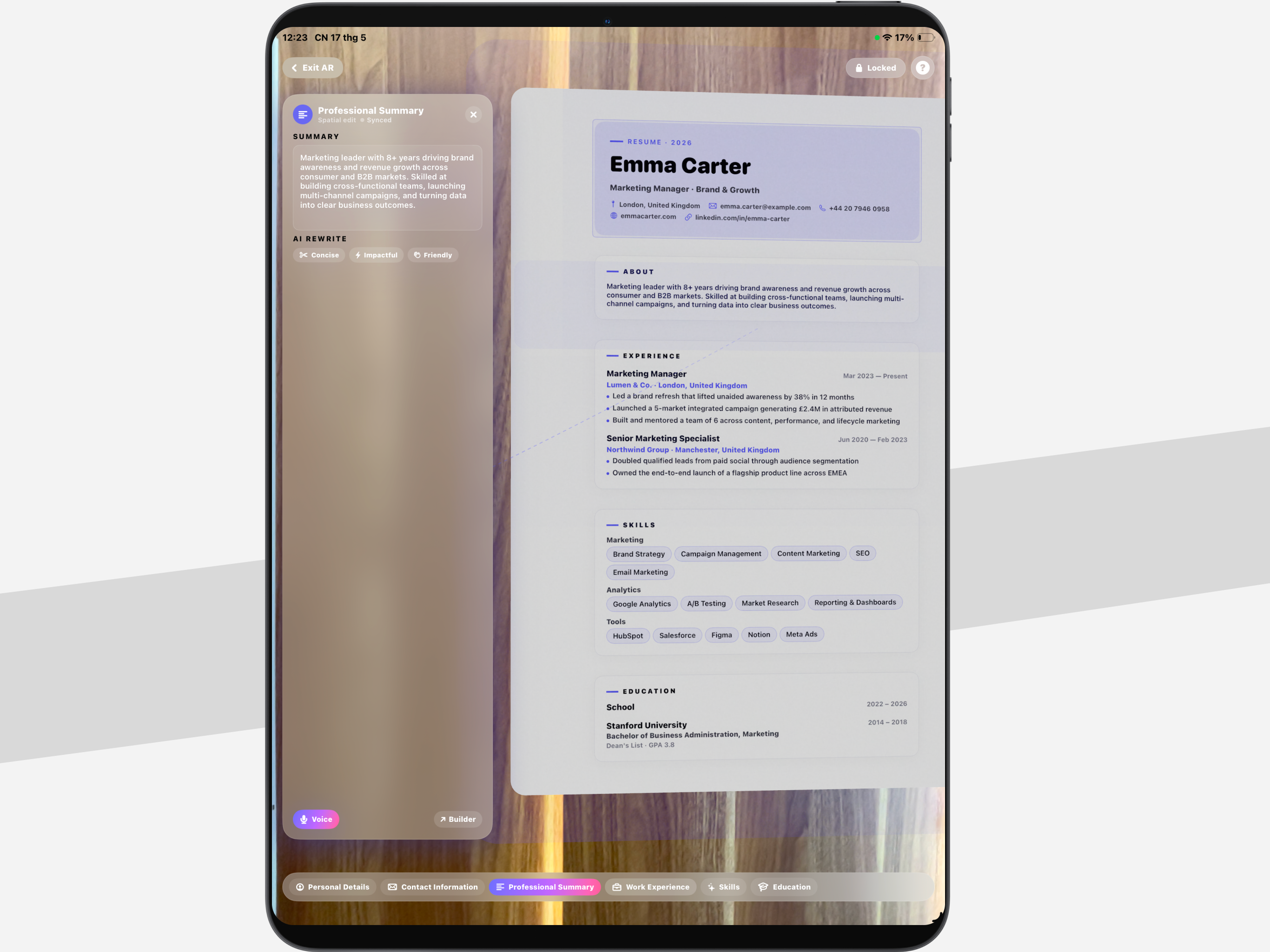 CV Builder - ResumeAR
