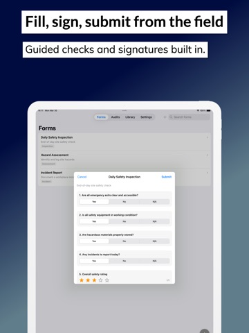 Safety Form: Inspection App iPad screenshot