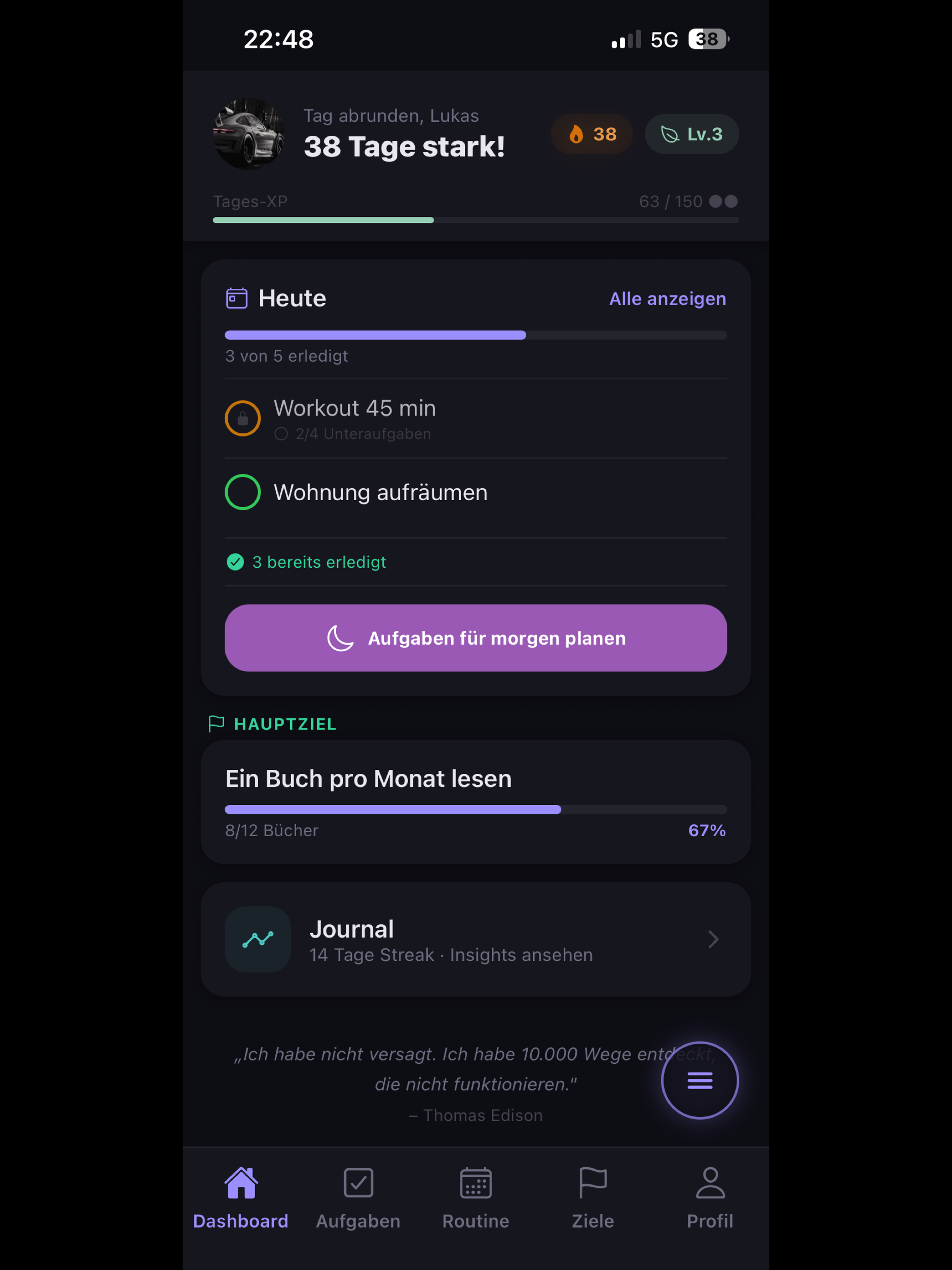 Level Up Daily: Ziele & Habits screenshot 16