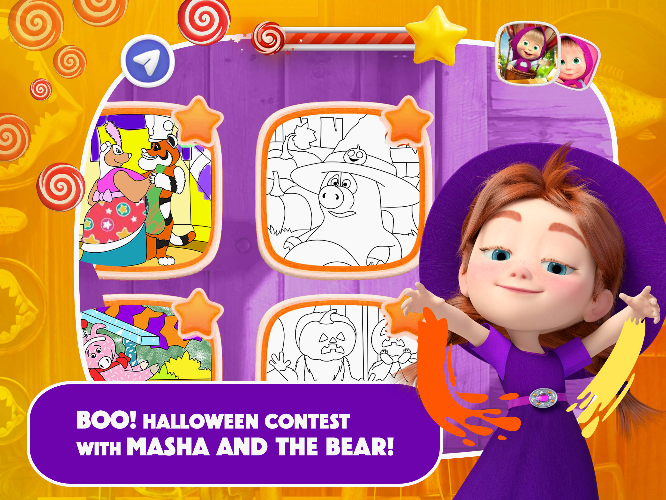 Masha and the Bear Coloring