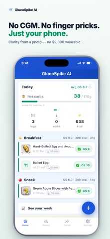 GlucoSpike - Diabetes Food Log screenshot
