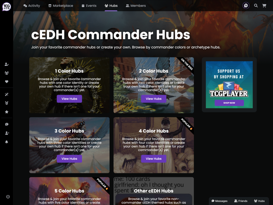 TCG Hub iPad screenshot 2 - Social Networking app