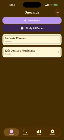 Onecards screenshot