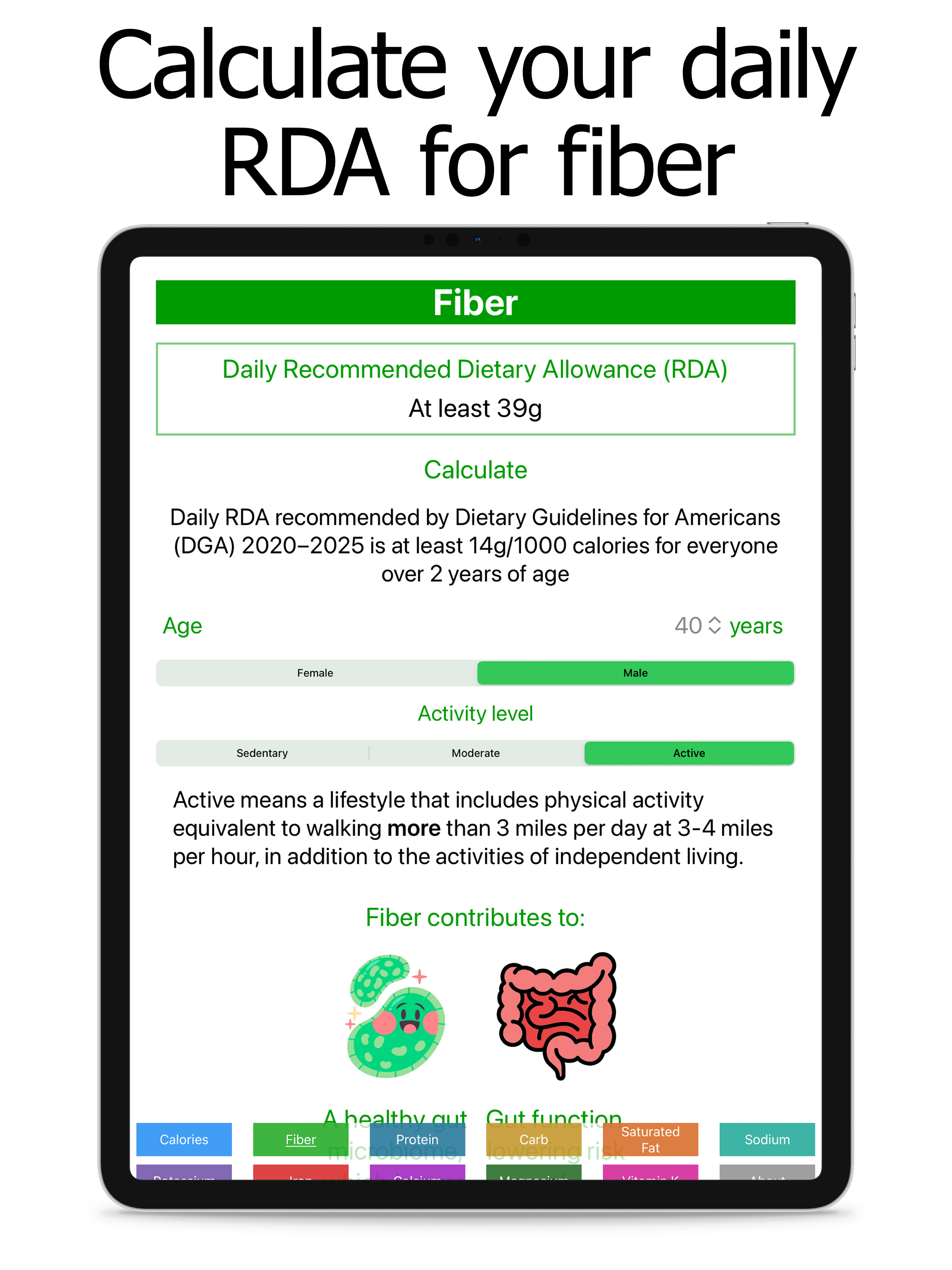 Key Nutrients RDA Calculator