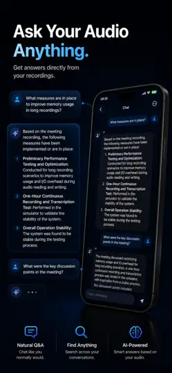 Captura de pantalla de AI Local Recorder en iPhone 4