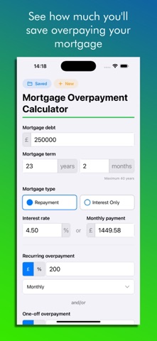 Mortgage Overpay Calculator Screenshot 1 of 6
