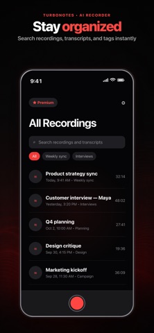 TurboNotes AI: Voice Notes iPhone screenshot