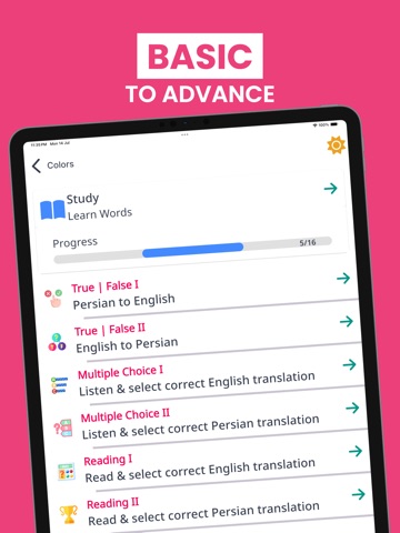 Learn Persian Language Phrases iPad screenshot
