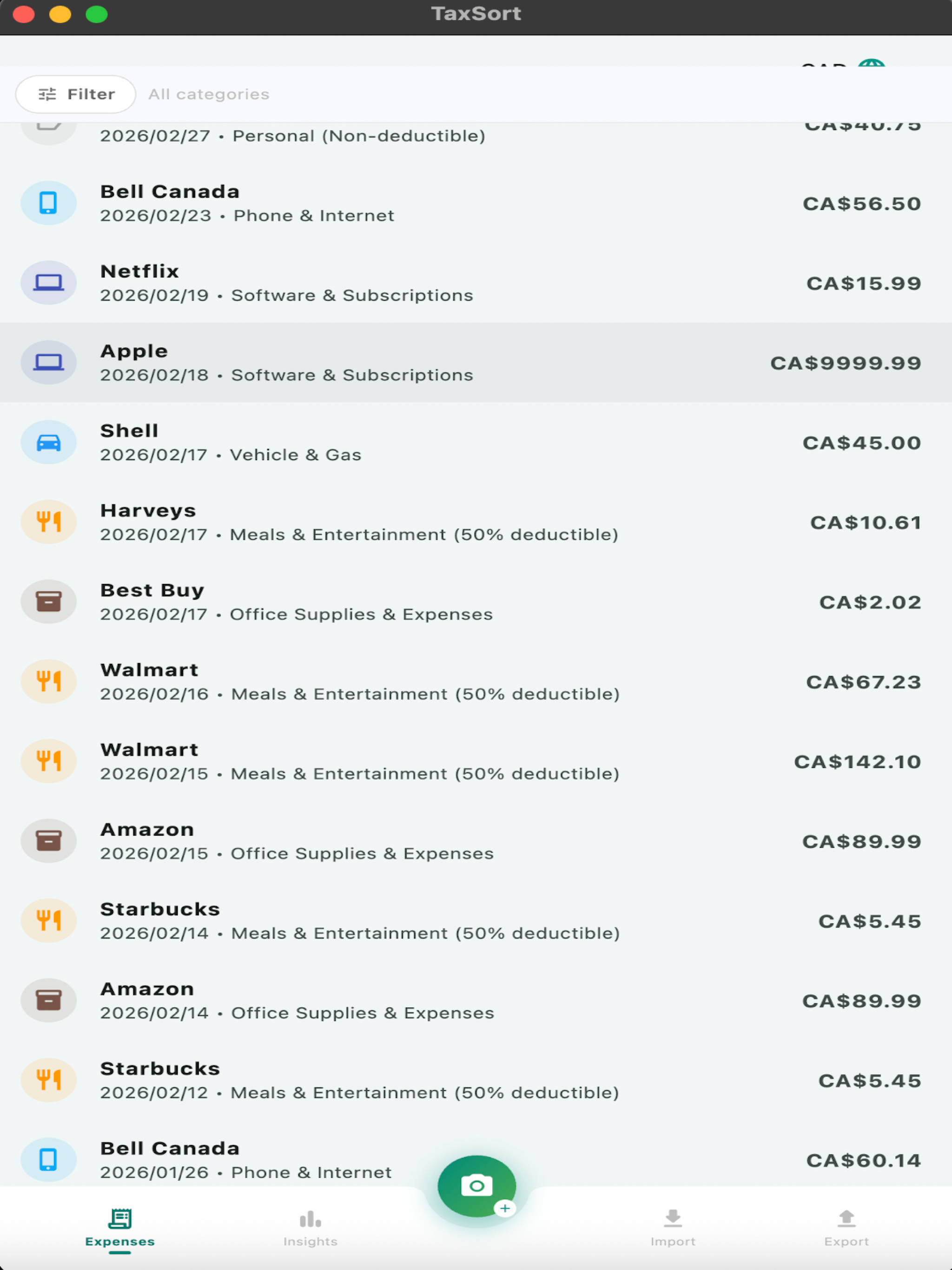 TaxSort: Receipt & Mileage