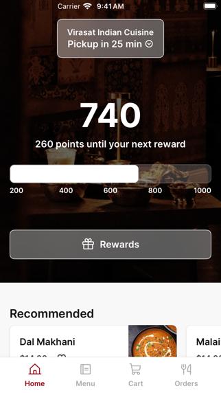 Virasat Indian Cuisine iPhone screenshot 1 - Food & Drink app
