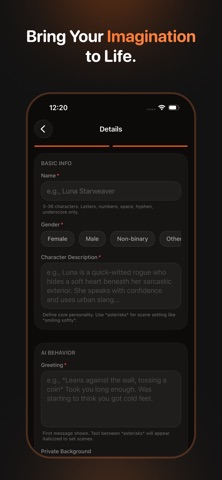 CRAI - Chat with AI Characters iPhone screenshot