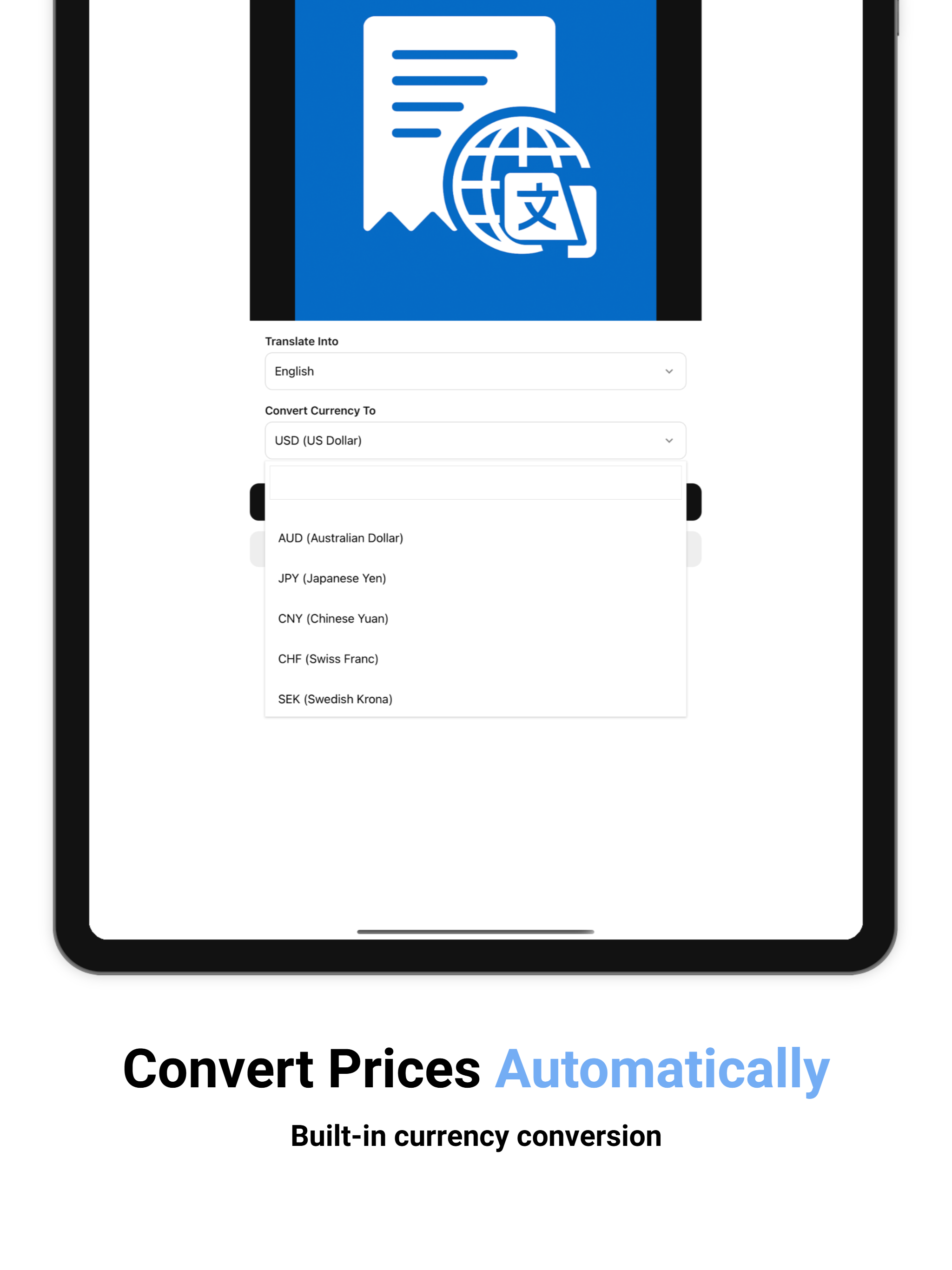 AI Receipt & Invoice Translate