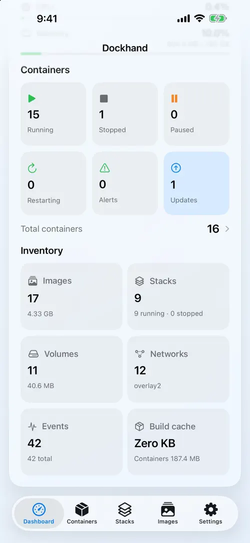 Schermata di Dockhand Mobile 2