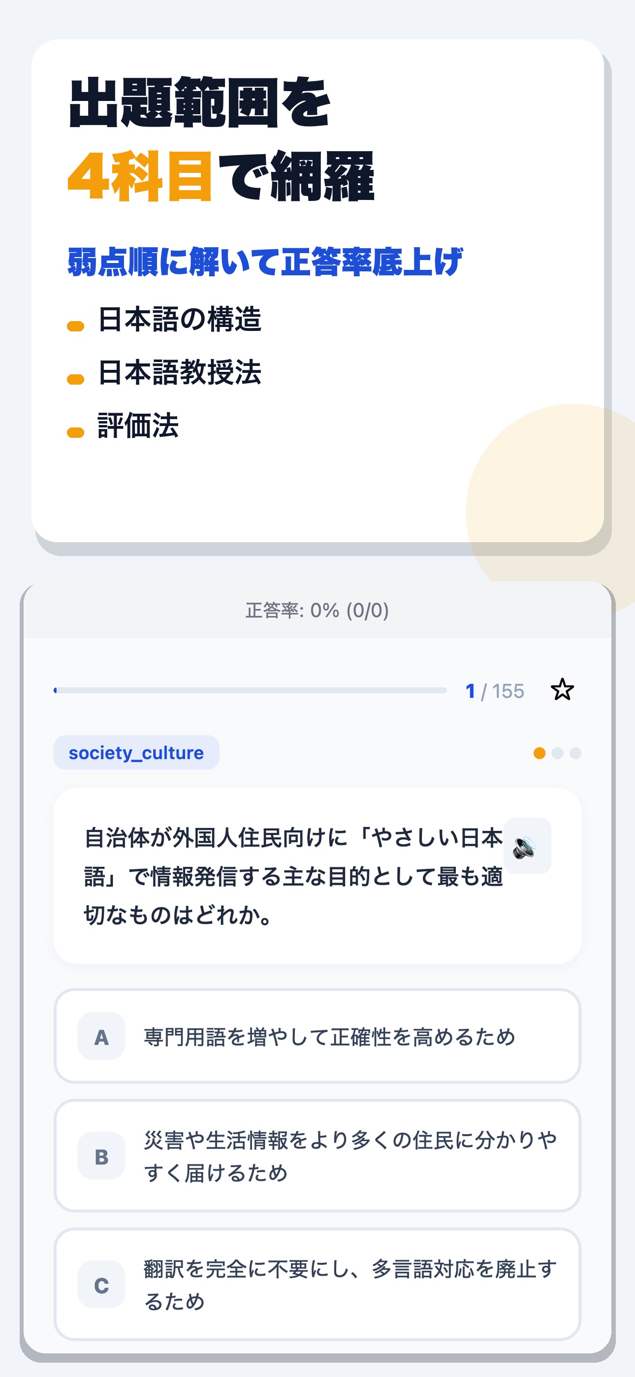 Screenshot 2 of 登録日本語教員試験 合格ドリル