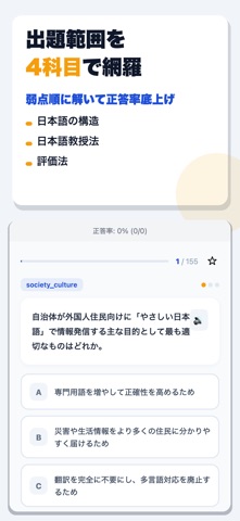 登録日本語教員試験 合格ドリル iPhone screenshot