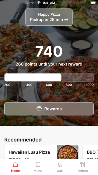Happy Pizza To Go app screenshot