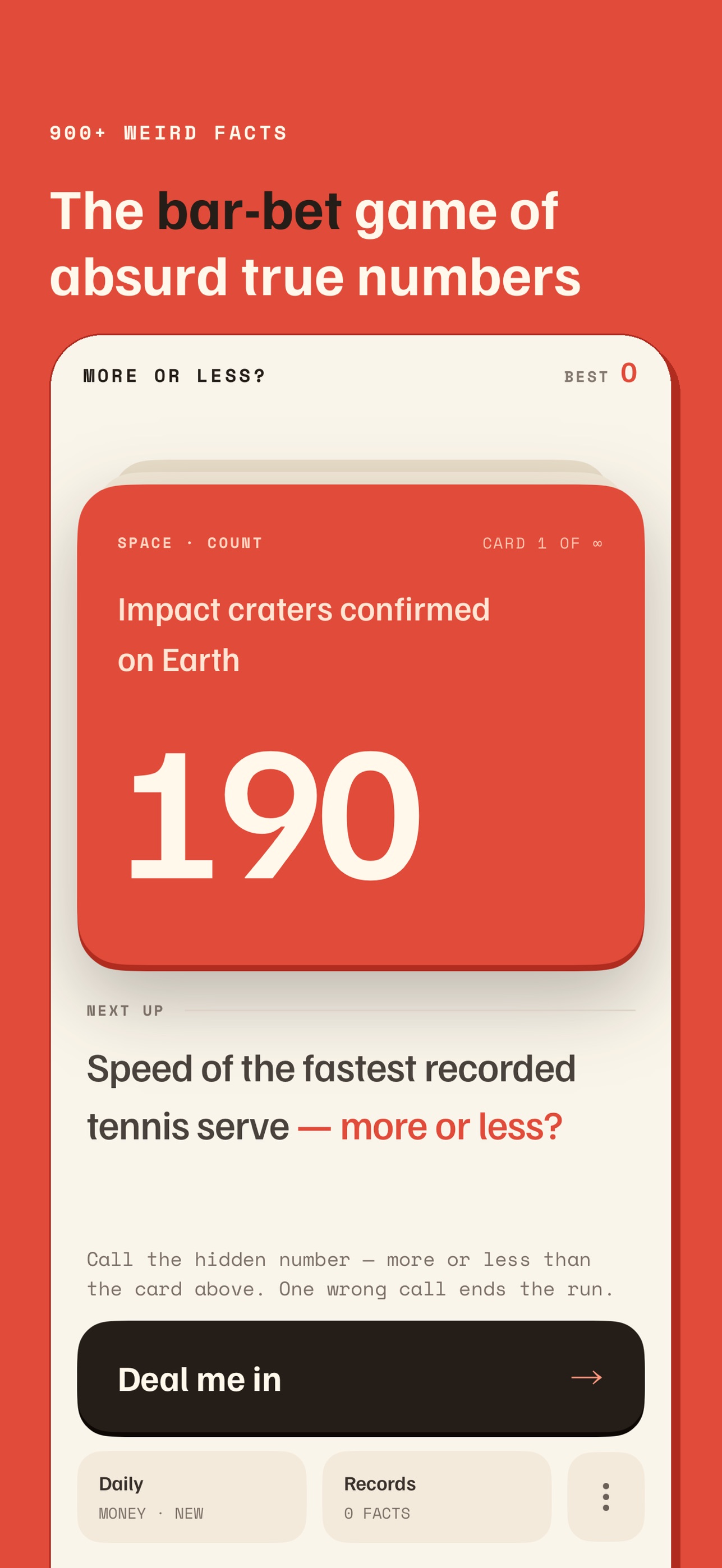 Screenshot 1 of More or Less? Weird Facts