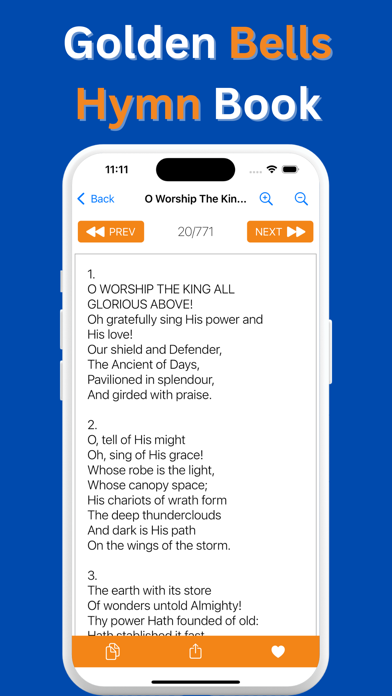 Golden Bells Hymn Book Screenshot