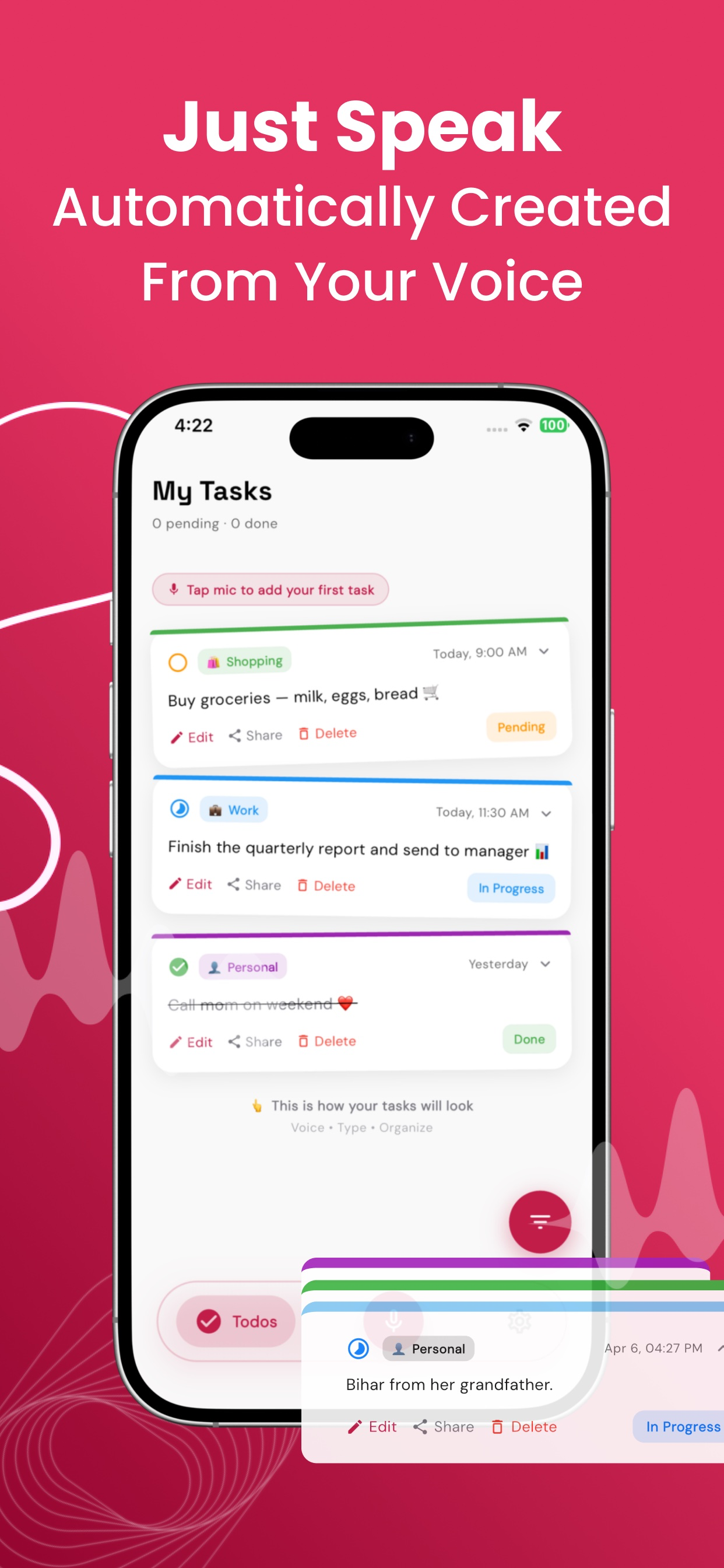 Speak Tasks AI : Voice To-Do