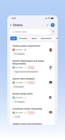Onstro Projects screenshot