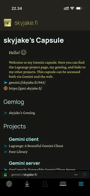 Lagrange Smallnet Browser screenshot 1