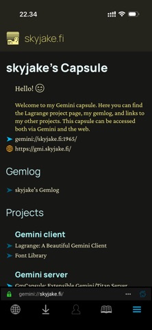 Lagrange Smallnet Browser Screenshot 1 of 3