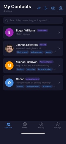 DIANE - Relationship Manager screenshot
