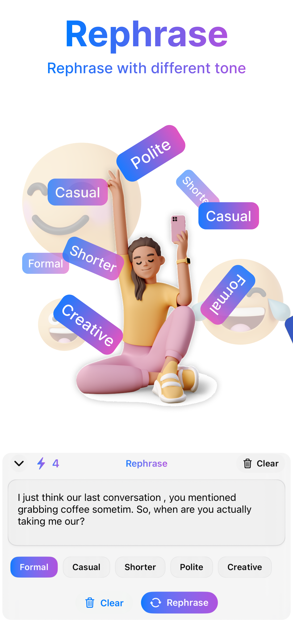 AI Keyboard: Reply & Grammar screenshot 4