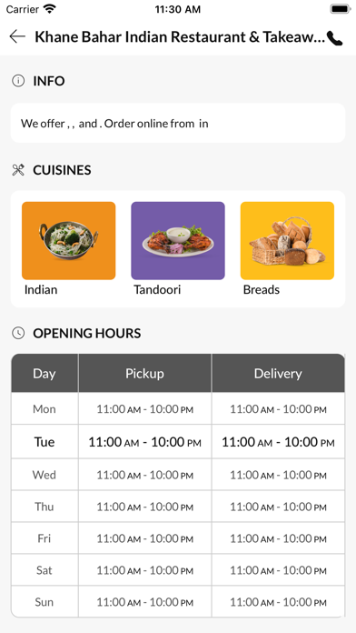 Khane Bahar Indian Restaurant Screenshot