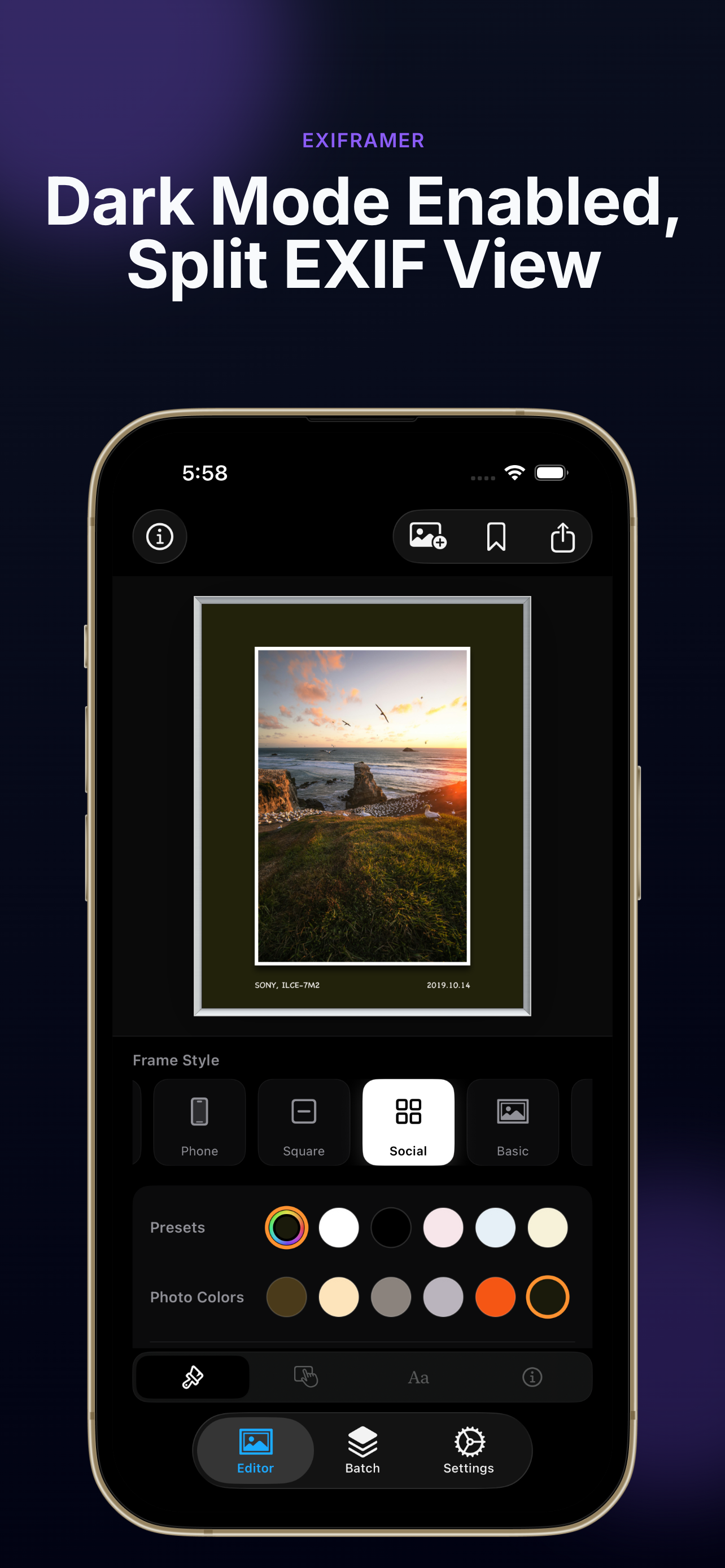 Exiframer : Photo Frame & EXIF screenshot 6