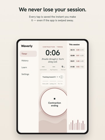 Waverly: Contraction Timer iPad screenshot