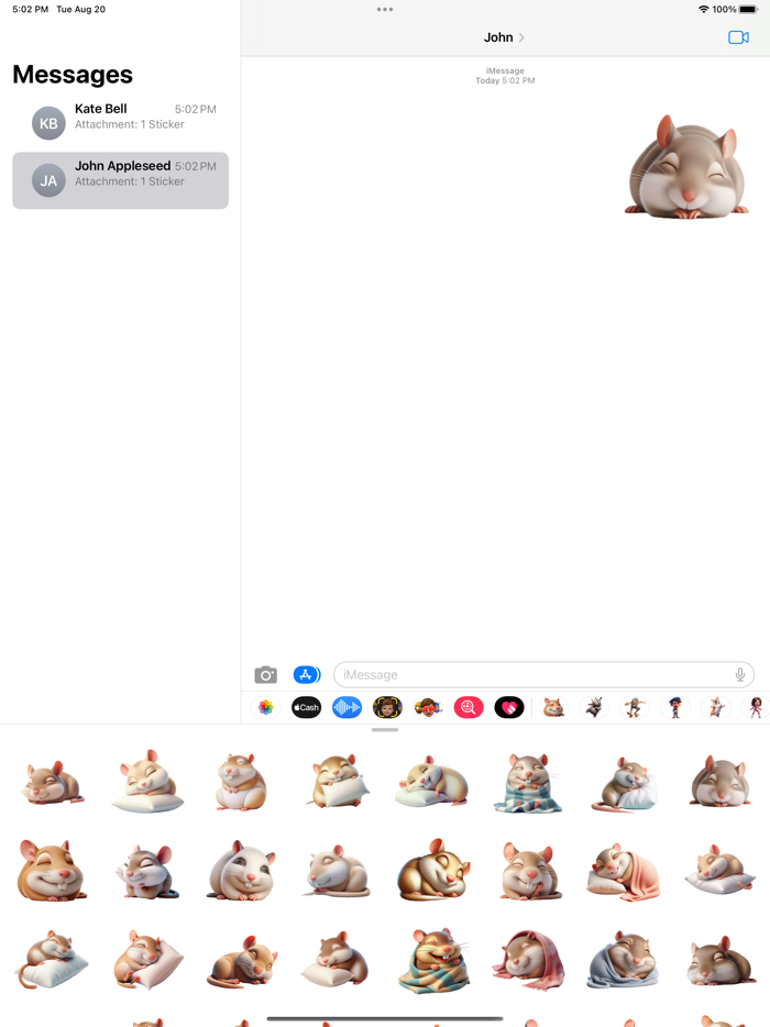 Sleeping Gerbil Stickers