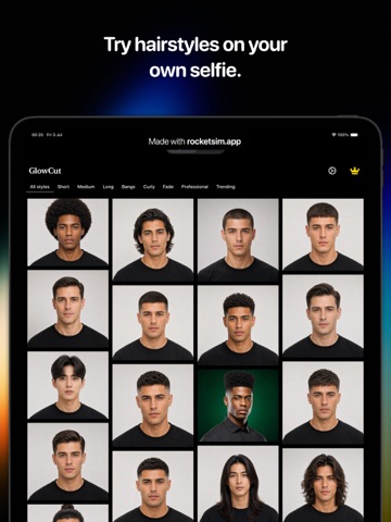 GlowCut: AI Hairstyle Try On iPad screenshot