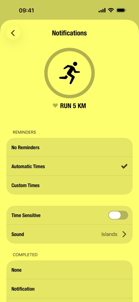 Streaks - Configure personalized reminders with precision, utilizing the "Automatic Times" option and the "Time Sensitive" toggle for optimal habit reinforcement.