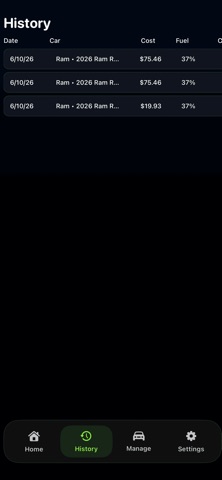 Gas Tank App iPhone screenshot
