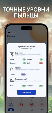 Загрязнение • Пыльца • Виджет iPhone screenshot 2