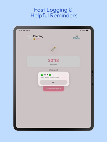 BabyCare: Baby Tracker Log iPad screenshot