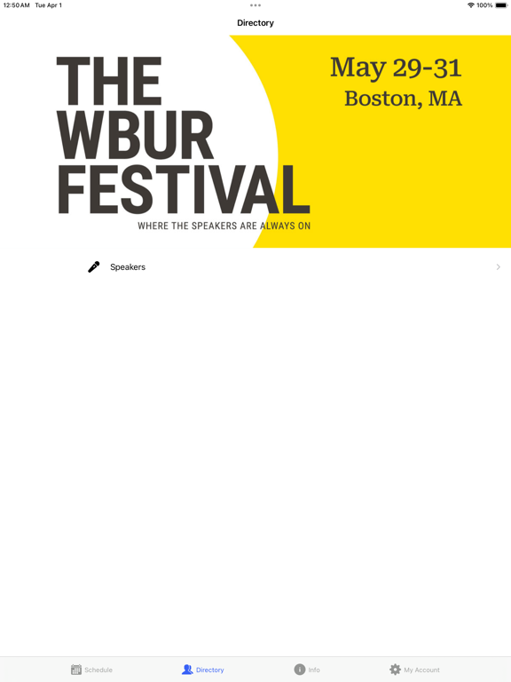 The WBUR Festival iPad screenshot 2 - Social Networking app