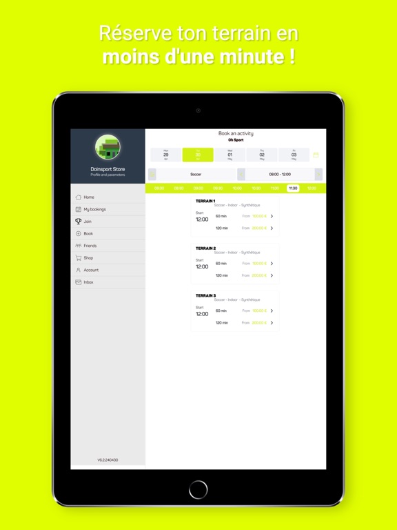 Oh sport iPad screenshot