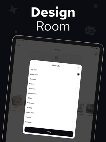 AI Interior Design – InterUp iPad screenshot