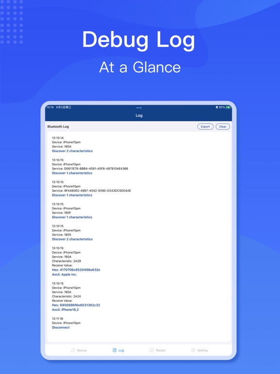 BluetoothAssistant iPad screenshot 5 - Developer Tools app