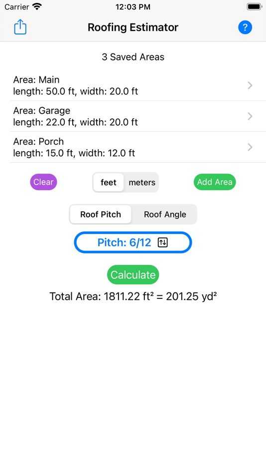 #1. Roofing Estimator (iOS) Podle: H3 Apps, LLC
