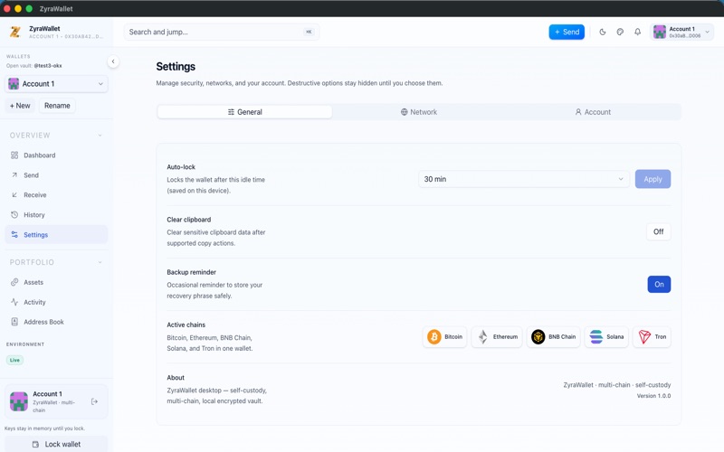 ZyraWallet screenshot