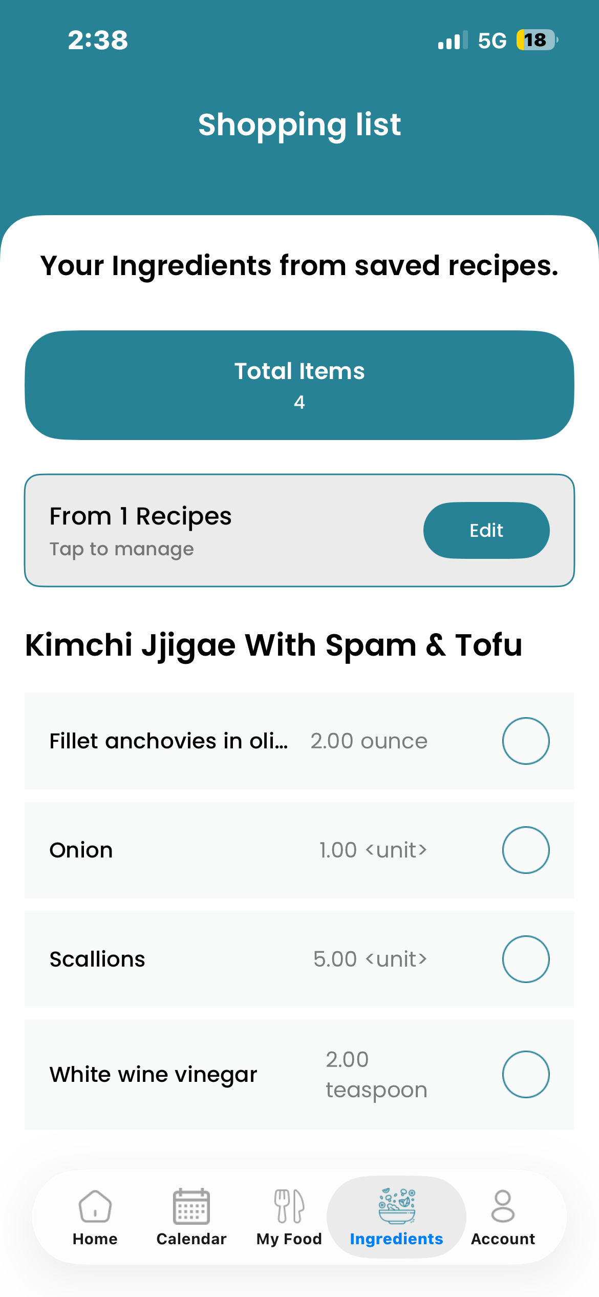 Edo: recipe planner screenshot 4
