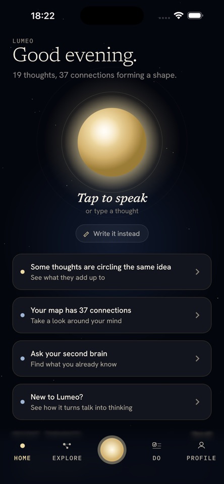 Lumeo. Your second brain screenshot 1
