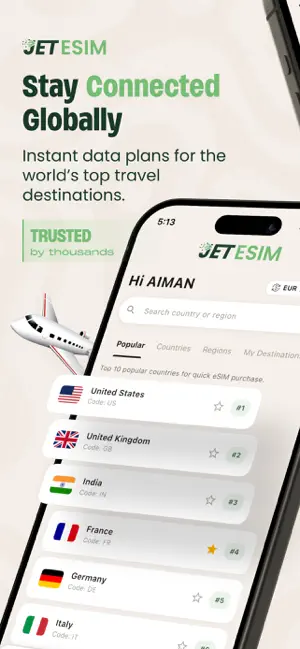 Jet eSIM: eSIM for Travel screenshot 1