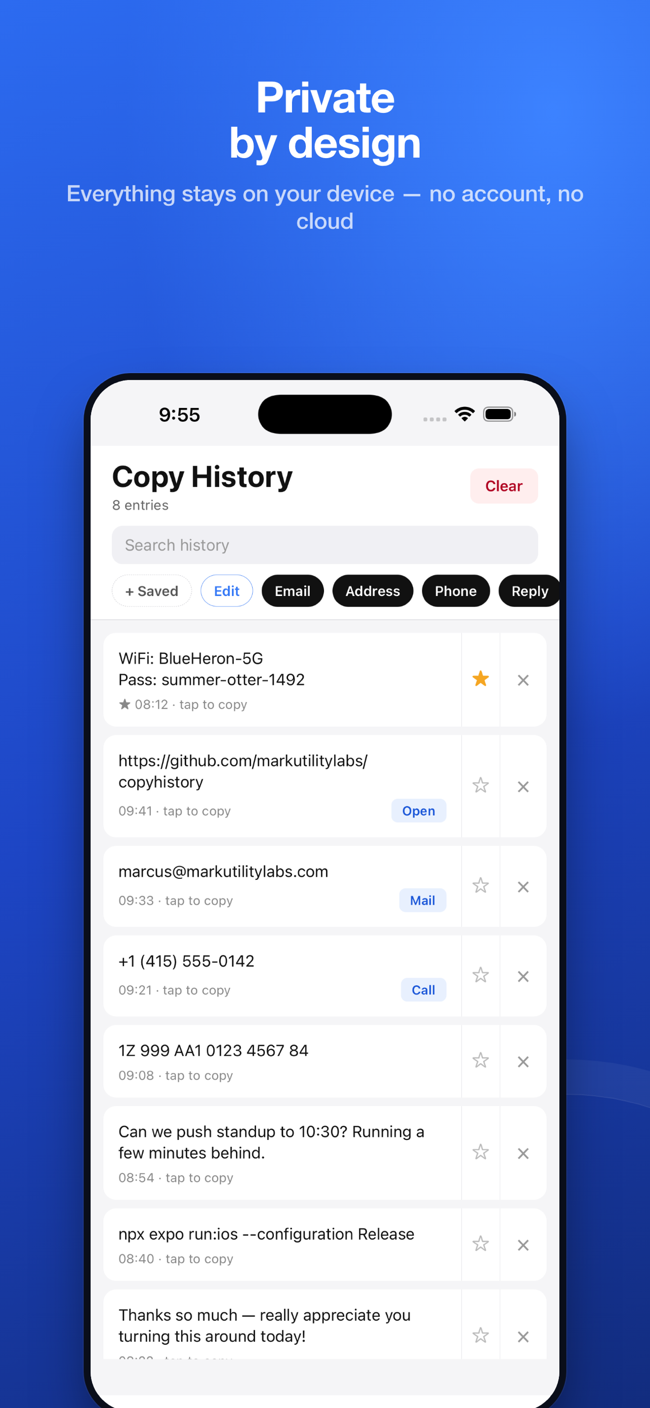 Copy History: Clipboard