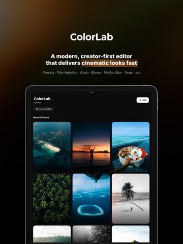 ColorLab: Photo & Video Editor iPad screenshot 1